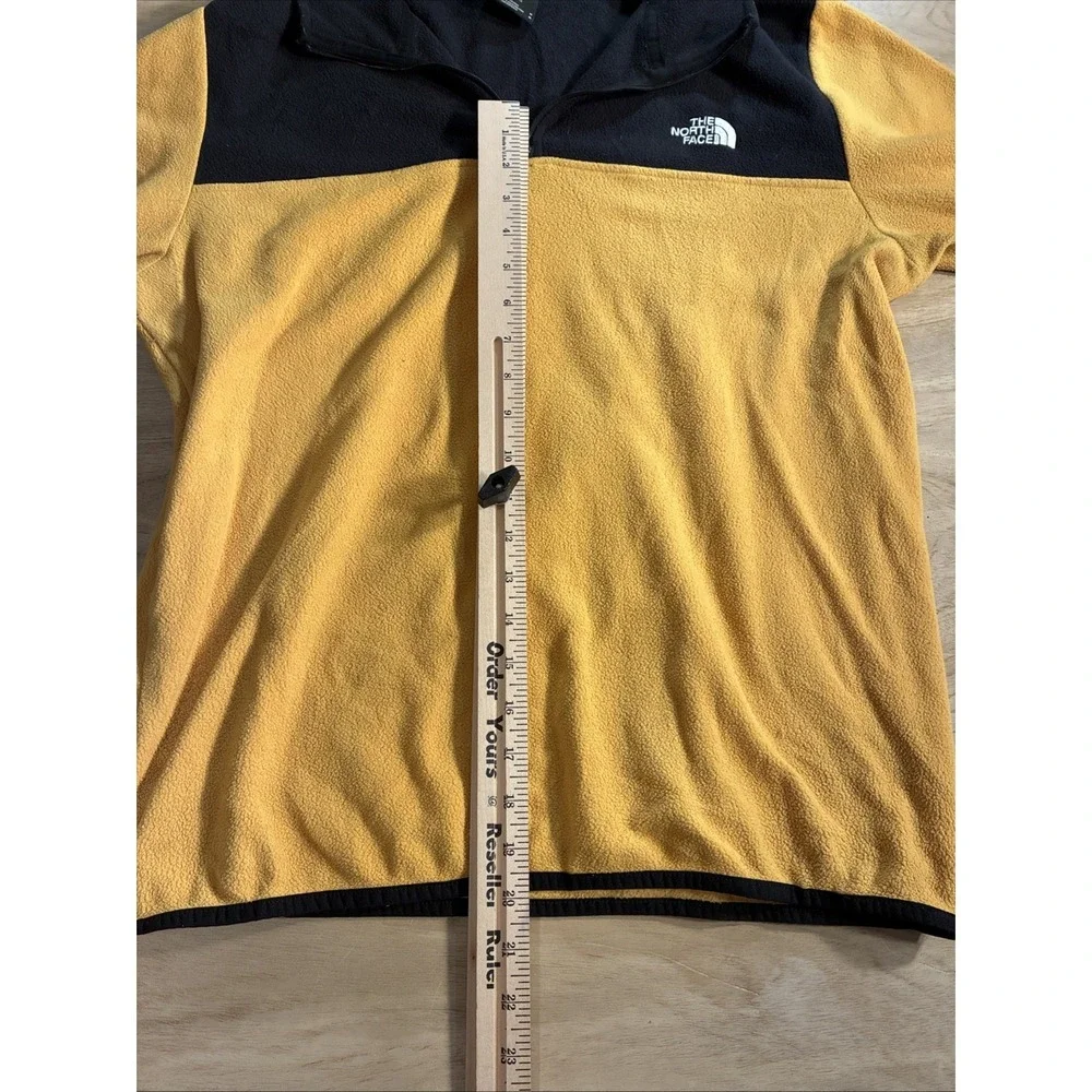 The North Face Fleece Quarter Zip Jacket Men's Size Medium Black/Yellow - Picture 9 of 9